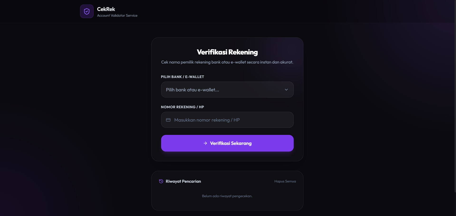 Verifikasi Rekening Bank & E-Wallet preview image